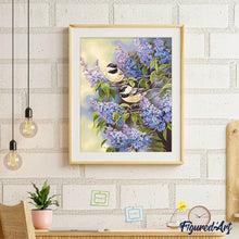 Laden Sie das Bild in den Galerie-Viewer, Malen nach Zahlen für Erwachsene | Kleine Vögel auf einem Zweig | Figured'Art