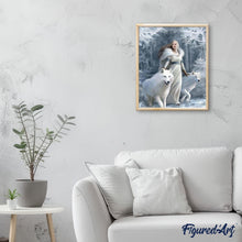 Laden Sie das Bild in den Galerie-Viewer, Malen nach Zahlen für Erwachsene | Schönheit und Wölfe im Schnee | Figured'Art