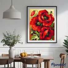 Laden Sie das Bild in den Galerie-Viewer, Malen nach Zahlen Erwachsene Mohnblumen Figured'Art