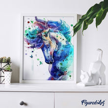Laden Sie das Bild in den Galerie-Viewer, Malen nach Zahlen für Erwachsene | Buntes Pferd | Figured'Art