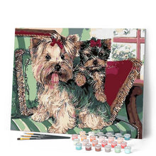 Laden Sie das Bild in den Galerie-Viewer, Malen nach Zahlen für Erwachsene | Yorkshire Terrier auf dem Sofa | Figured'Art