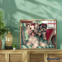 Laden Sie das Bild in den Galerie-Viewer, Malen nach Zahlen für Erwachsene | Yorkshire Terrier auf dem Sofa | Figured'Art