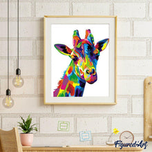 Laden Sie das Bild in den Galerie-Viewer, Malen nach Zahlen für Erwachsene | Giraffe Pop Art | Figured'Art