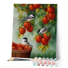 Laden Sie das Bild in den Galerie-Viewer, Malen nach Zahlen für Erwachsene | Vögel und rote Äpfel | Figured'Art