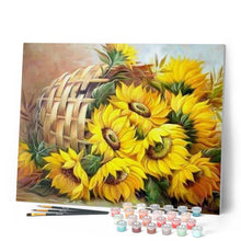 Laden Sie das Bild in den Galerie-Viewer, Malen nach Zahlen für Erwachsene | Korb mit Sonnenblumen | Figured'Art