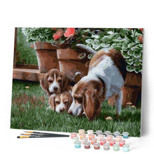 Laden Sie das Bild in den Galerie-Viewer, Malen nach Zahlen für Erwachsene | Hunde auf dem Rasen | Figured'Art