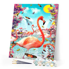 Laden Sie das Bild in den Galerie-Viewer, Rosa Flamingos und Schmetterlinge