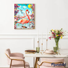 Laden Sie das Bild in den Galerie-Viewer, Rosa Flamingos und Schmetterlinge