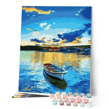 Laden Sie das Bild in den Galerie-Viewer, Malen nach Zahlen für Erwachsene | Boot und Sonnenaufgang | Figured'Art