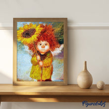 Laden Sie das Bild in den Galerie-Viewer, Malen nach Zahlen für Erwachsene | Mädchen mit Sonnenblume | Figured'Art