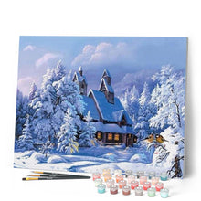 Laden Sie das Bild in den Galerie-Viewer, Malen nach Zahlen für Erwachsene | Winterlandschaft unter blauem Himmel | Figured'Art