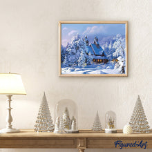 Laden Sie das Bild in den Galerie-Viewer, Malen nach Zahlen für Erwachsene | Winterlandschaft unter blauem Himmel | Figured'Art