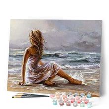 Laden Sie das Bild in den Galerie-Viewer, Malen nach Zahlen für Erwachsene | Mädchen am Strand | Figured'Art