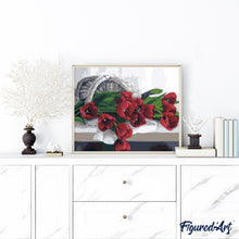 Laden Sie das Bild in den Galerie-Viewer, Malen nach Zahlen für Erwachsene | Korb mit roten Tulpen | Figured'Art