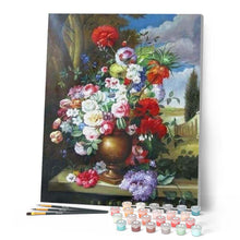 Laden Sie das Bild in den Galerie-Viewer, Malen nach Zahlen für Erwachsene | Klassische Landschaft mit Blumen | Figured'Art