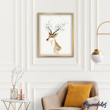 Laden Sie das Bild in den Galerie-Viewer, Malen nach Zahlen für Erwachsene | Hirsch mit Blütengeweih | Figured'Art