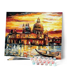 Laden Sie das Bild in den Galerie-Viewer, Malen nach Zahlen für Erwachsene | Goldener Himmel in Venedig | Figured'Art