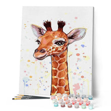 Laden Sie das Bild in den Galerie-Viewer, Malen nach Zahlen für Erwachsene | Lächelnde Giraffe | Figured'Art