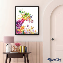 Laden Sie das Bild in den Galerie-Viewer, Malen nach Zahlen für Erwachsene | Moderne bunte Giraffe | Figured'Art