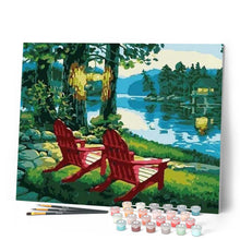 Laden Sie das Bild in den Galerie-Viewer, Malen nach Zahlen für Erwachsene | Liegestühle am See | Figured'Art