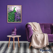 Laden Sie das Bild in den Galerie-Viewer, Malen nach Zahlen für Erwachsene | Pfau in lila und grün | Figured'Art