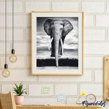 Laden Sie das Bild in den Galerie-Viewer, Malen nach Zahlen für Erwachsene | Grauer Elefant | Figured'Art