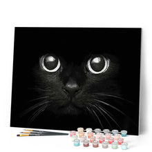 Laden Sie das Bild in den Galerie-Viewer, Malen nach Zahlen für Erwachsene | Schwarzer Katzenkopf | Figured'Art