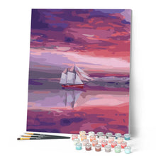Laden Sie das Bild in den Galerie-Viewer, Malen nach Zahlen für Erwachsene | Segelboot rotes Meer | Figured'Art