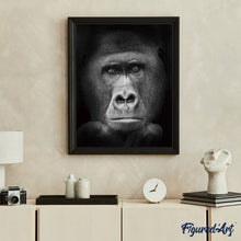 Laden Sie das Bild in den Galerie-Viewer, Malen nach Zahlen für Erwachsene | Gorilla in schwarzweiß | Figured'Art