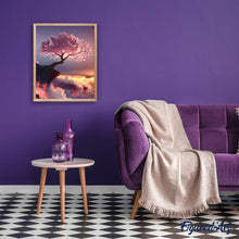 Laden Sie das Bild in den Galerie-Viewer, Malen nach Zahlen für Erwachsene | Rosaroter Baum und Wolken | Figured'Art