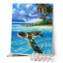 Laden Sie das Bild in den Galerie-Viewer, Malen nach Zahlen für Erwachsene | Entspannte Schildkröte | Figured'Art