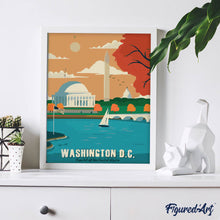 Laden Sie das Bild in den Galerie-Viewer, Reiseposter Washington D.C
