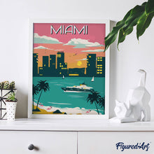 Laden Sie das Bild in den Galerie-Viewer, Reiseposter Miami