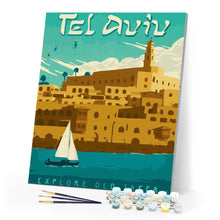 Laden Sie das Bild in den Galerie-Viewer, Reiseposter Tel Aviv