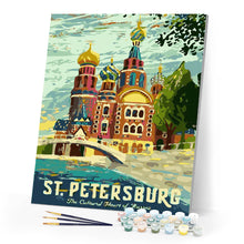 Laden Sie das Bild in den Galerie-Viewer, Reiseposter Sankt Petersburg