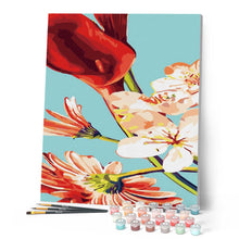 Laden Sie das Bild in den Galerie-Viewer, Malen nach Zahlen Erwachsene Rote Blumen Figured'Art