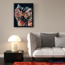 Laden Sie das Bild in den Galerie-Viewer, Malen nach Zahlen für Erwachsene | Buntes Zebrapaar | Figured'Art