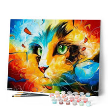 Laden Sie das Bild in den Galerie-Viewer, Malen nach Zahlen Erwachsene Bunte Katze Figured'Art