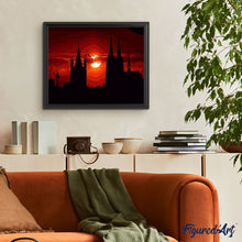 Laden Sie das Bild in den Galerie-Viewer, Malen nach Zahlen für Erwachsene | Sonnenuntergang auf dem Schloss | Figured'Art