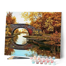 Laden Sie das Bild in den Galerie-Viewer, Malen nach Zahlen für Erwachsene | Im Wasser gespiegelte Brücke | Figured'Art