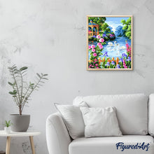 Laden Sie das Bild in den Galerie-Viewer, Malen nach Zahlen für Erwachsene | Schwäne und Blumen | Figured'Art