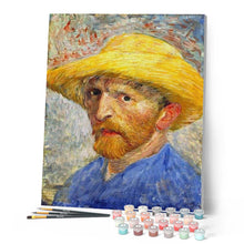 Laden Sie das Bild in den Galerie-Viewer, Malen nach Zahlen für Erwachsene | Van Gogh - Selbstporträt mit Strohhut | Figured'Art