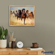 Laden Sie das Bild in den Galerie-Viewer, Malen nach Zahlen für Erwachsene | Horde Pferde | Figured'Art
