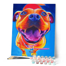 Laden Sie das Bild in den Galerie-Viewer, Malen nach Zahlen für Erwachsene | Bunter Hund mit ausgestreckter Zunge | Figured'Art