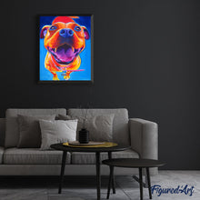 Laden Sie das Bild in den Galerie-Viewer, Malen nach Zahlen für Erwachsene | Bunter Hund mit ausgestreckter Zunge | Figured'Art