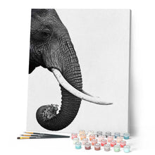 Laden Sie das Bild in den Galerie-Viewer, Malen nach Zahlen für Erwachsene | Dunkelgrauer Elefant | Figured'Art