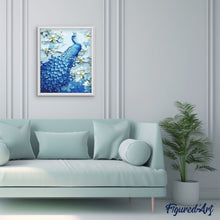 Laden Sie das Bild in den Galerie-Viewer, Malen nach Zahlen für Erwachsene | Schöner blauer Pfau | Figured'Art