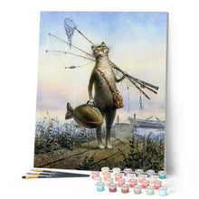 Laden Sie das Bild in den Galerie-Viewer, Malen nach Zahlen für Erwachsene | Vom Fischen zurückkehrende Katze | Figured'Art