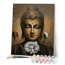 Laden Sie das Bild in den Galerie-Viewer, Malen nach Zahlen für Erwachsene | Gesicht des Buddhas und Lotusblume | Figured'Art