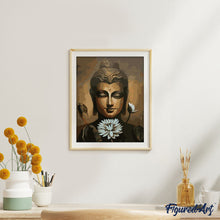 Laden Sie das Bild in den Galerie-Viewer, Malen nach Zahlen für Erwachsene | Gesicht des Buddhas und Lotusblume | Figured'Art